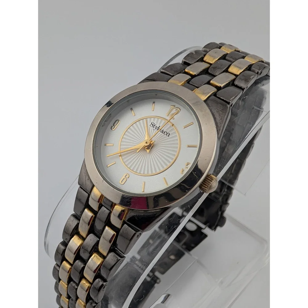 Style & Co Watch‎ Women 27mm Silver Gold Tone 7.5